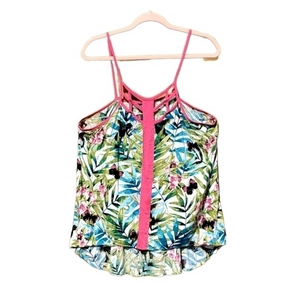 Nicole by Nicole Miller‎ Bright Rayon Tank Tropical Blouse L/XL